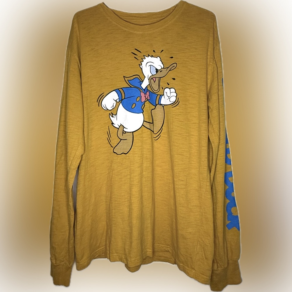 Disney Parks Angry Donald Duck Long Sleeve T-shirt Size M